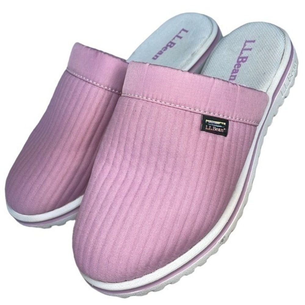 L.L. BEAN | KIDS LL BEAN AIRLIGHT RIBBED PINK SLIPPER CLOGS, SIZE 3-4
